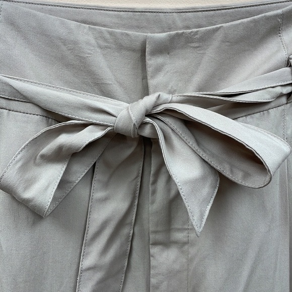 NWOT INC International Concepts High Rise Paperbag Tapered Leg Ankle Pant Tan 14 - Picture 3 of 9